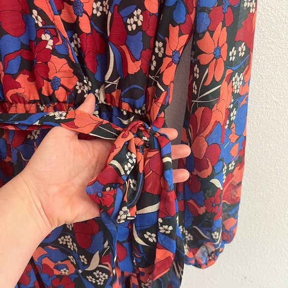 Aakaa Vibrant Floral Long Sleeve Maxi Dress Size S - Picture 6 of 11